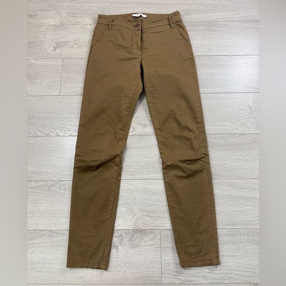Dorothee Schumacher Skinny Mid Rise Brown Chino Pants - Picture 1 of 14